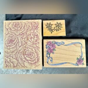 Floral Design Stamps Set - 3 Piece